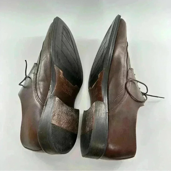 Johnson and Murphy mens oxfords size 10.5 brown leather square bicycle toe - Picture 8 of 13